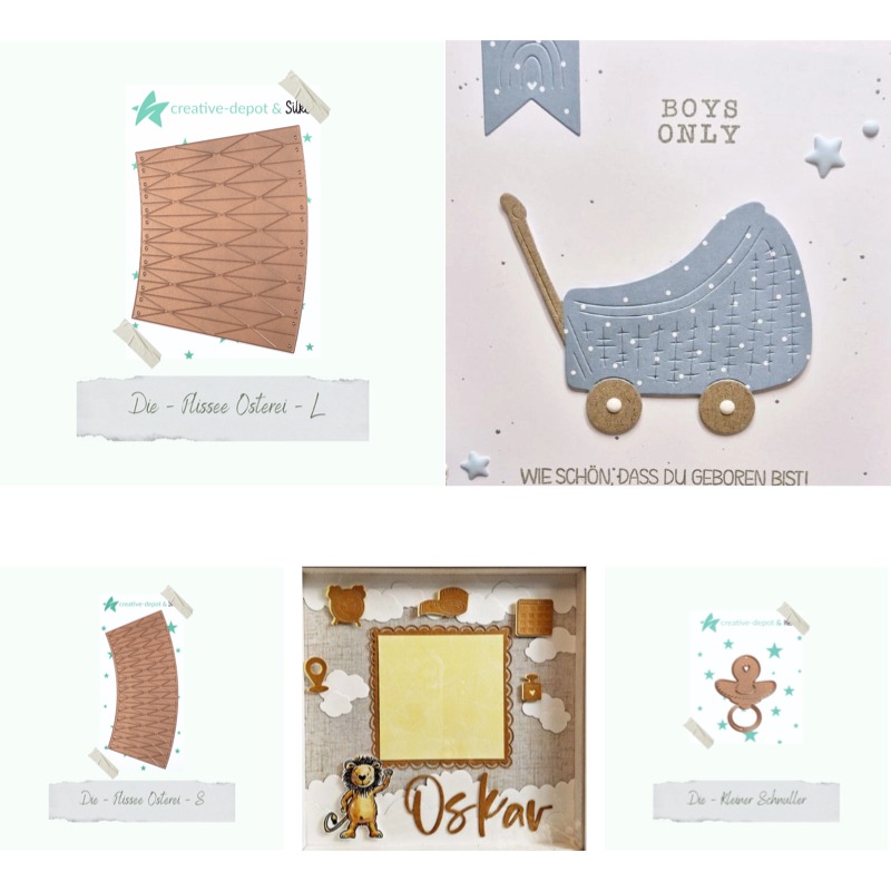 Baby Food Diary - Baby-Set zum Krabbeln, Meilensteine, Hasen-Ei, Metall-Stanzformen,