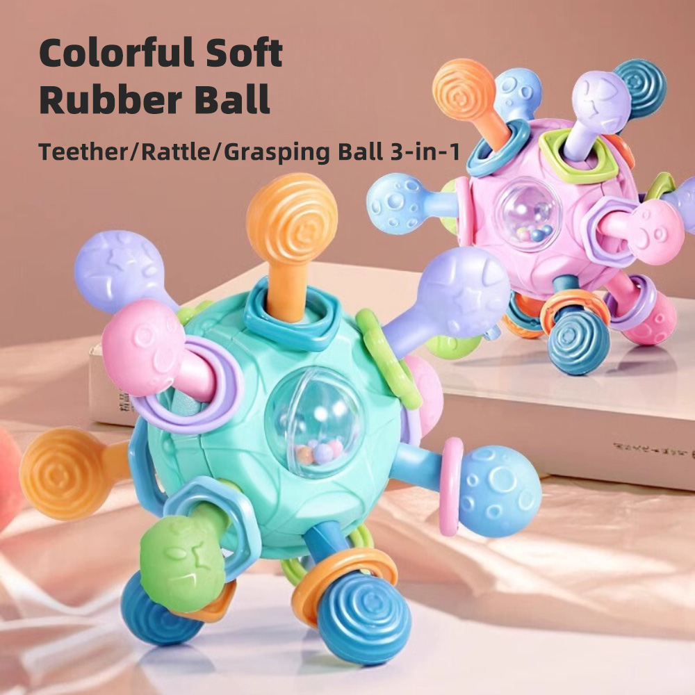 Baby Food Teether - Baby Manhattan Greifball – 3-in-1-Beißring, Rassel