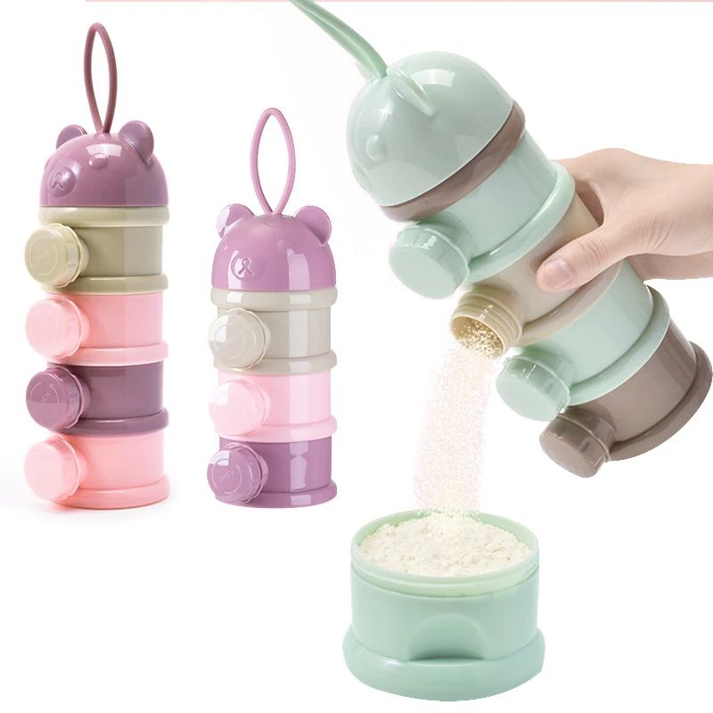 Puree Baby Food - 3/4-lagige tragbare Baby-Nahrungsaufbewahrungsbox mit mehreren Öffnungen,