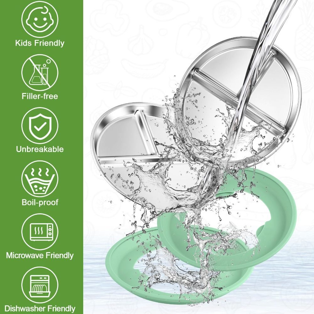 Kinderteller aus Edelstahl mit – Plate Suction Toddler Bewertung und Preis