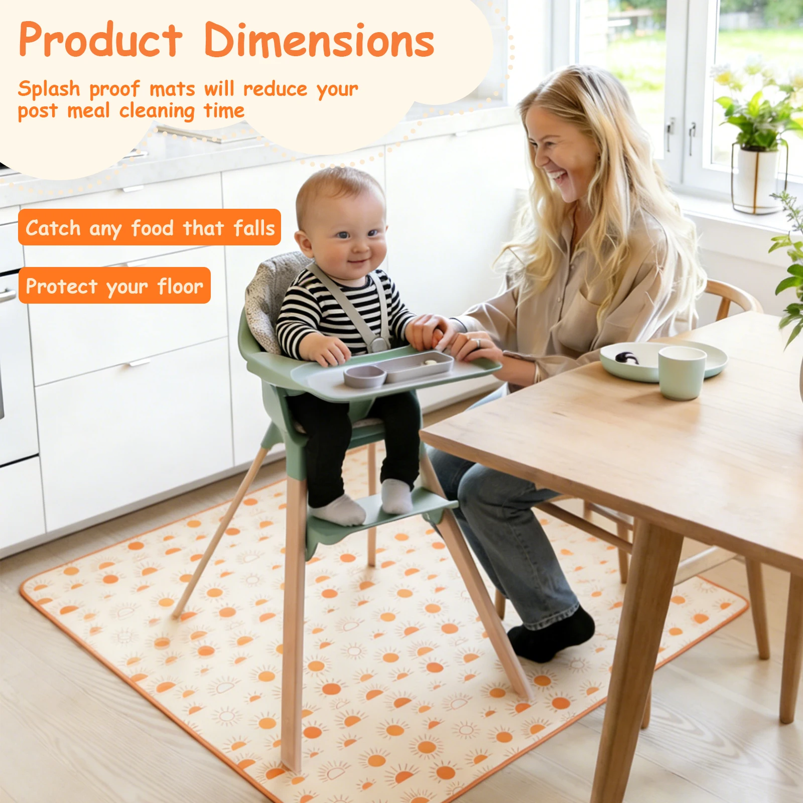 Baby Hochstuhl-Schutzmatte Ess – Highchair Splash Mat Bewertung und Preis