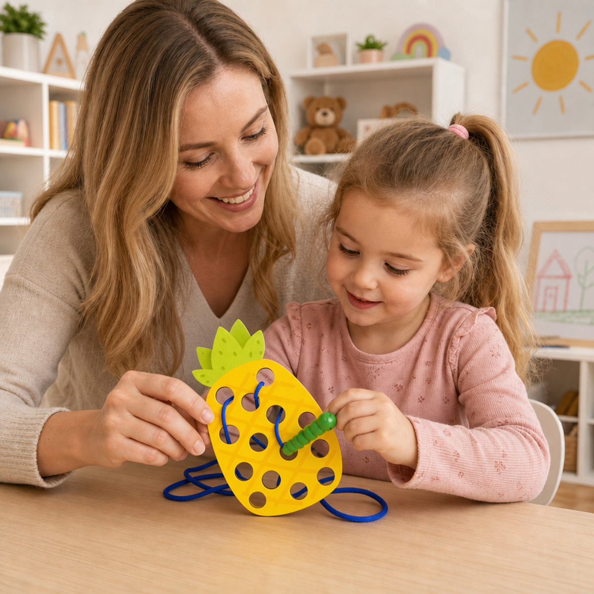 Holz-Schnürspielzeug Ananas, F – Baby Food Eat Bewertung und Preis