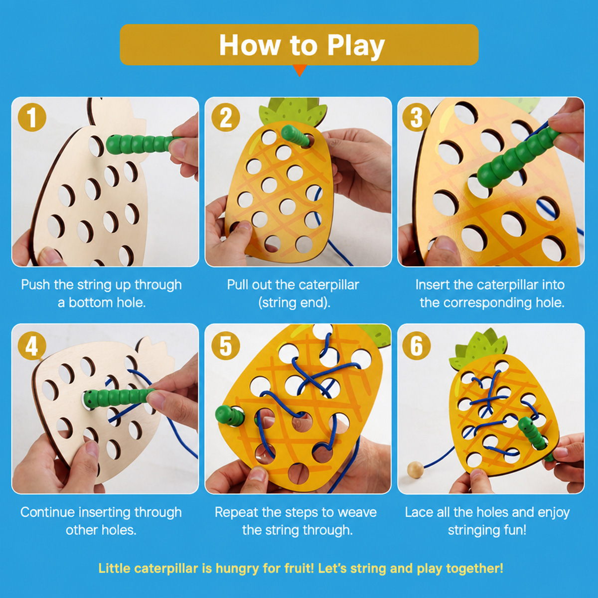 Holz-Schnürspielzeug Ananas, F – Baby Food Eat Bewertung und Preis