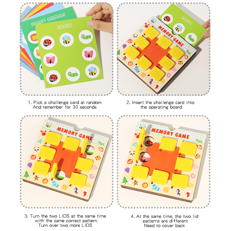 Hölzernes Gedächtnis-Schachspi – Baby Food Eat Bewertung und Preis